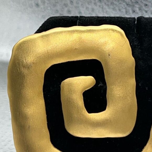 Vintage 1986 JJ Jonette Gold Tone Large Square Modernist Pin Brooch Egyptian - Picture 4 of 8